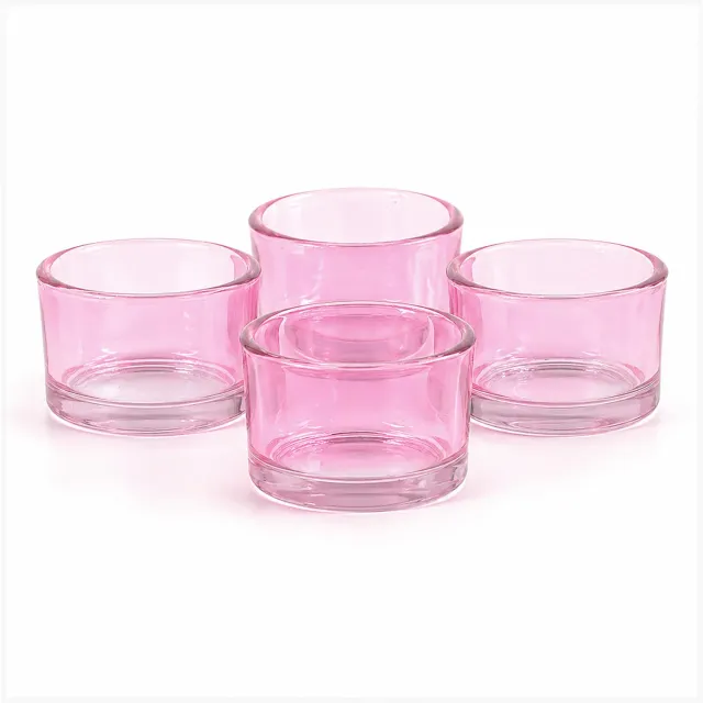 Creativery Teelichtgläser Glas Zylinder 4er Set