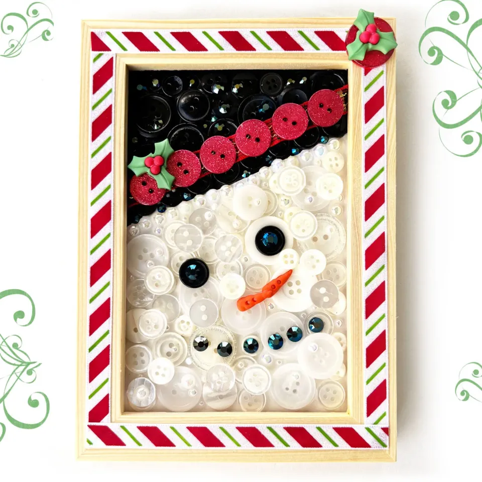 Buttons Galore Snowman Frame Bastelset Schneemann 5x7