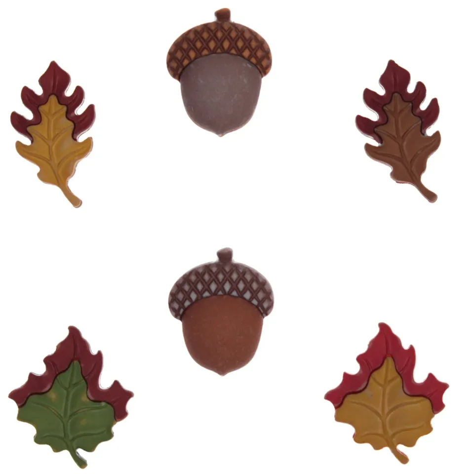 Buttons Galore Season of Change 3D Nähknöpfe 6 Stück Herbst
