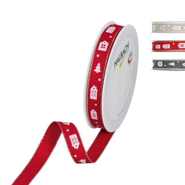 Halbach Geschenkband Bäume Häuser 15 mm 20 m