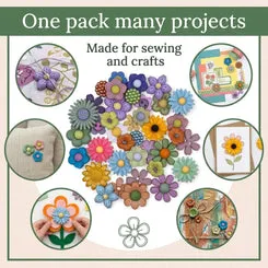 Buttons Galore Flower Button Knöpfe 75 Stück Blumen