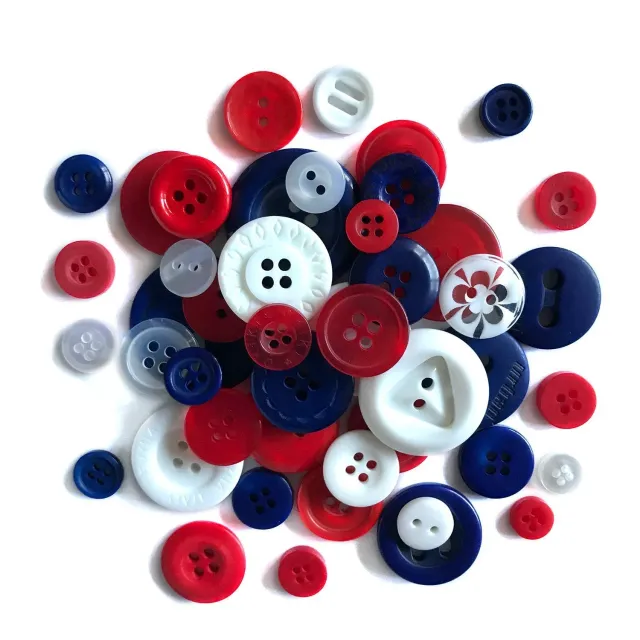 Buttons Galore America 250 Nähknöpfe 4,5 oz patriotisch