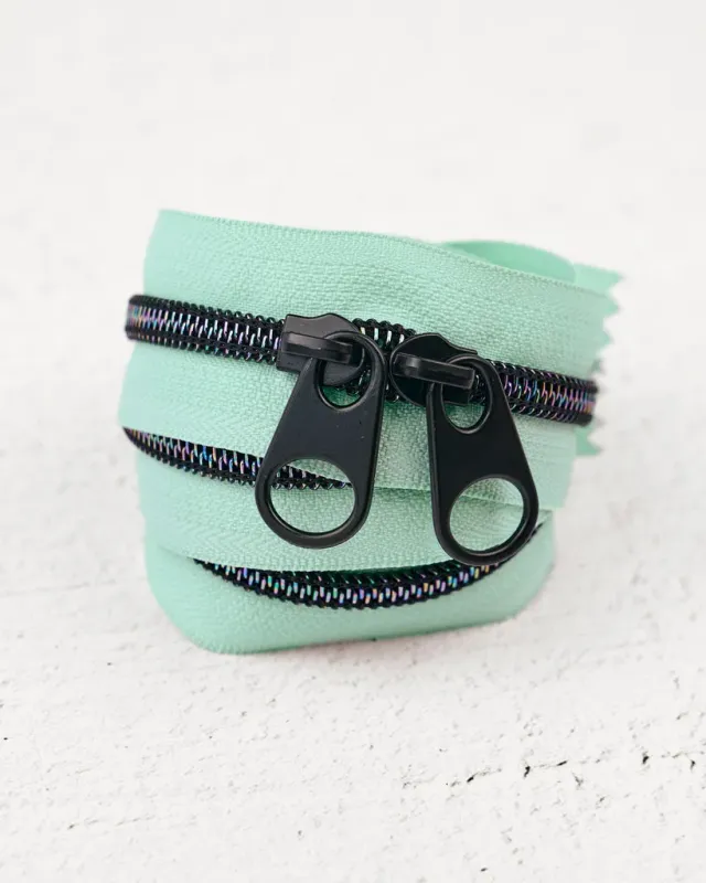 Renaissance Ribbon Clearly Aqua Handbag Zipper Reißverschluss #5