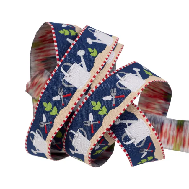 Renaissance Ribbon Watering Can Jacquardband 22mm 1 Yard Garten
