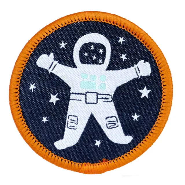 Renaissance Ribbon 3, 2, 1... Blastoff Astronaut Badge Bügelbild 53 x 53 mm
