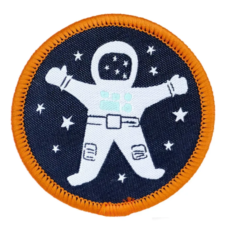 Renaissance Ribbon 3, 2, 1... Blastoff Astronaut Badge Bügelbild 53 x 53 mm