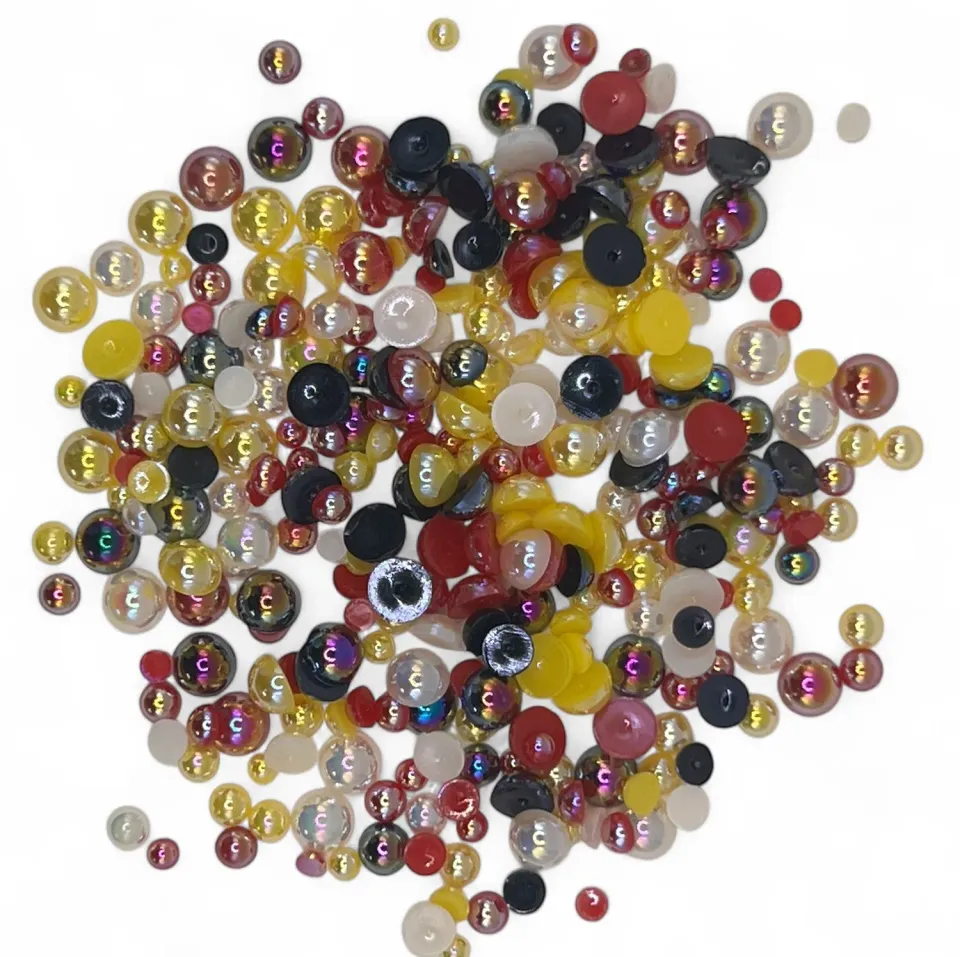 Buttons Galore Dreamy Halbperlen rot-gelb Bastelmix