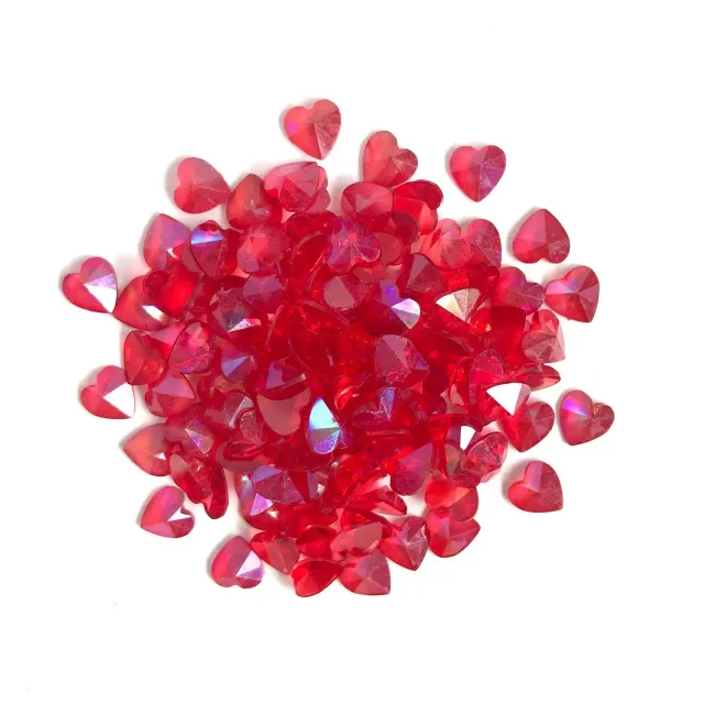 Buttons Galore Sparkletz Red Hearts Streusteine 6g rot