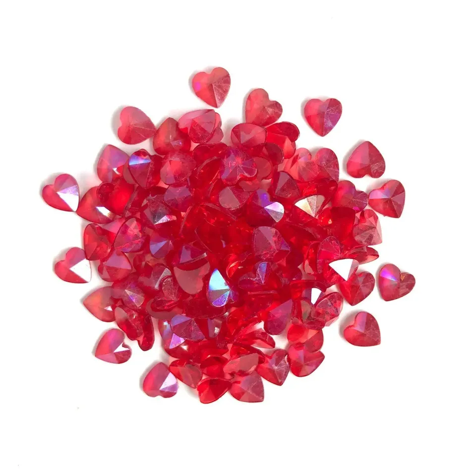Buttons Galore Sparkletz Red Hearts Streusteine 6g rot