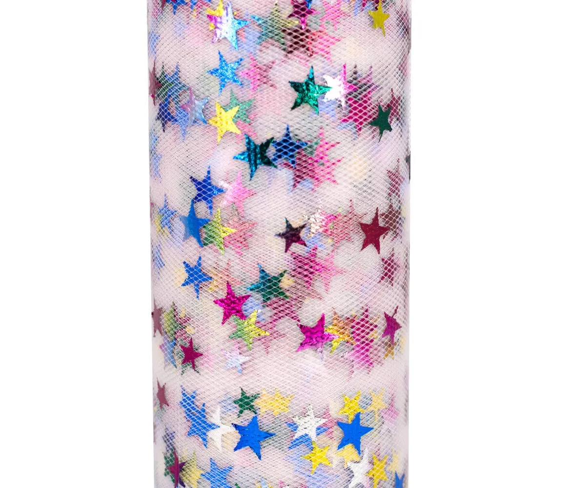 Creativery Tüllrolle Sterne 15 cm x 9 m