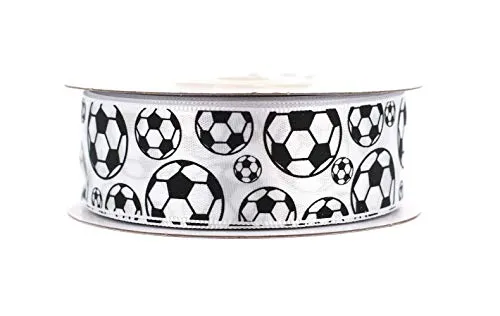 Creativery Satinband Fußball 25mm x 20m matt