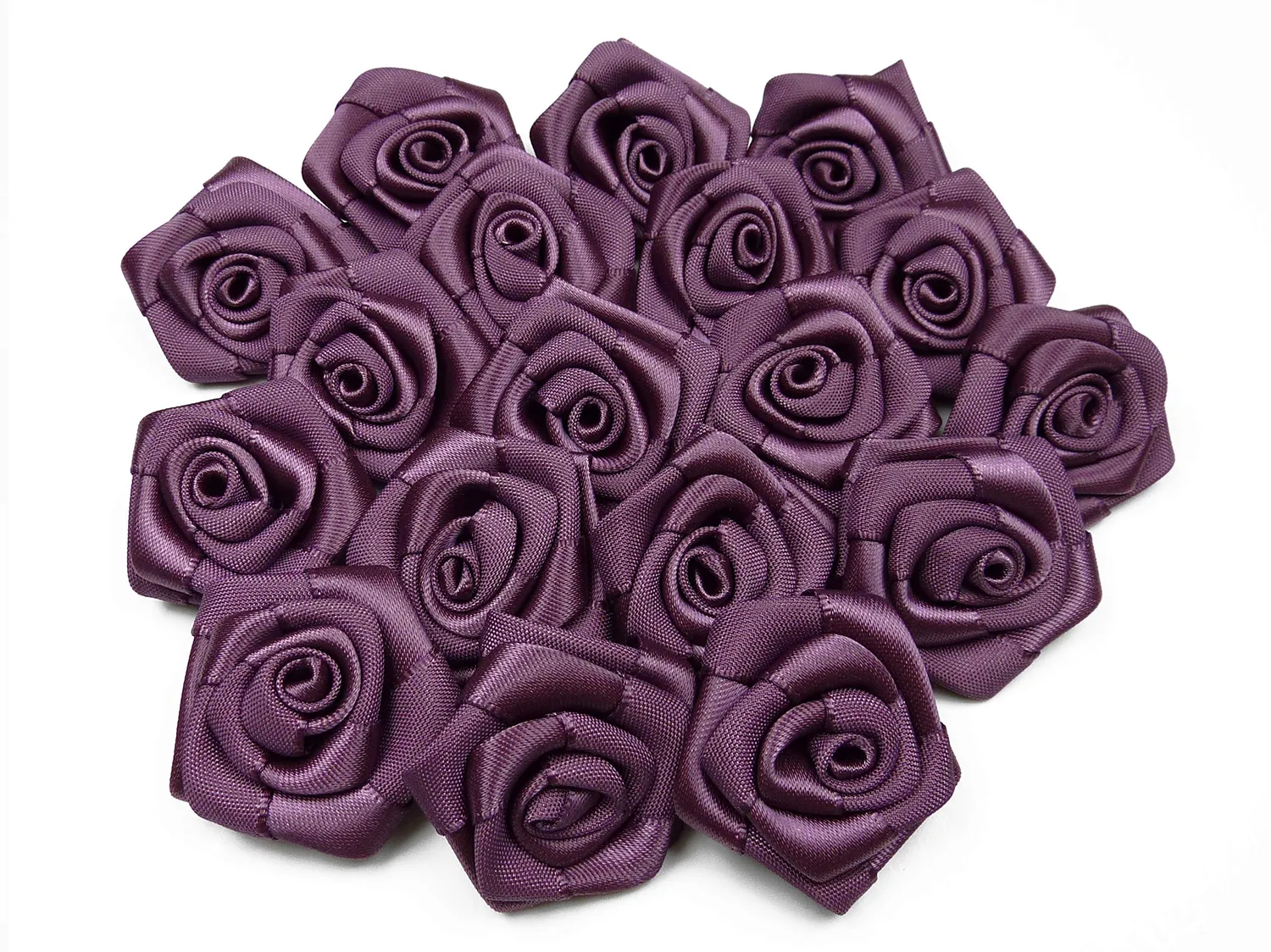 Creativery Satinrosen Aufnäher Deko-Blumen