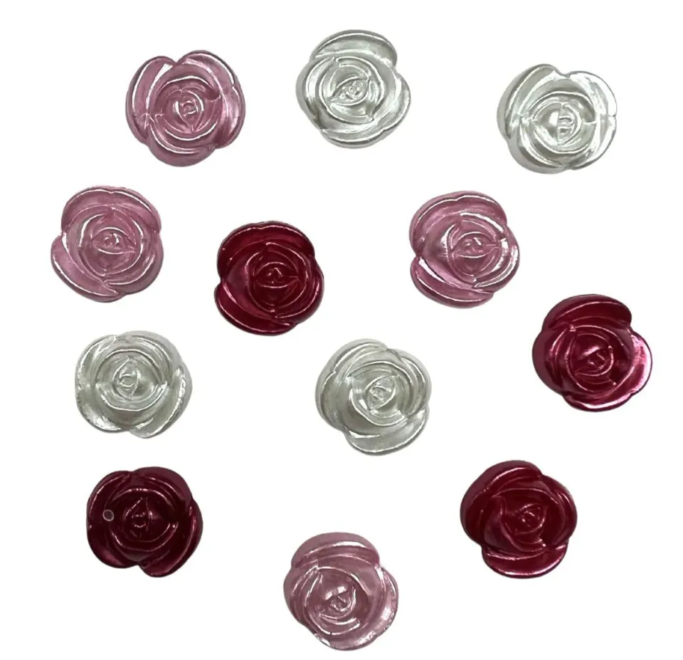 Buttons Galore Romance Garden Roses Rosenknöpfe 12 Stück