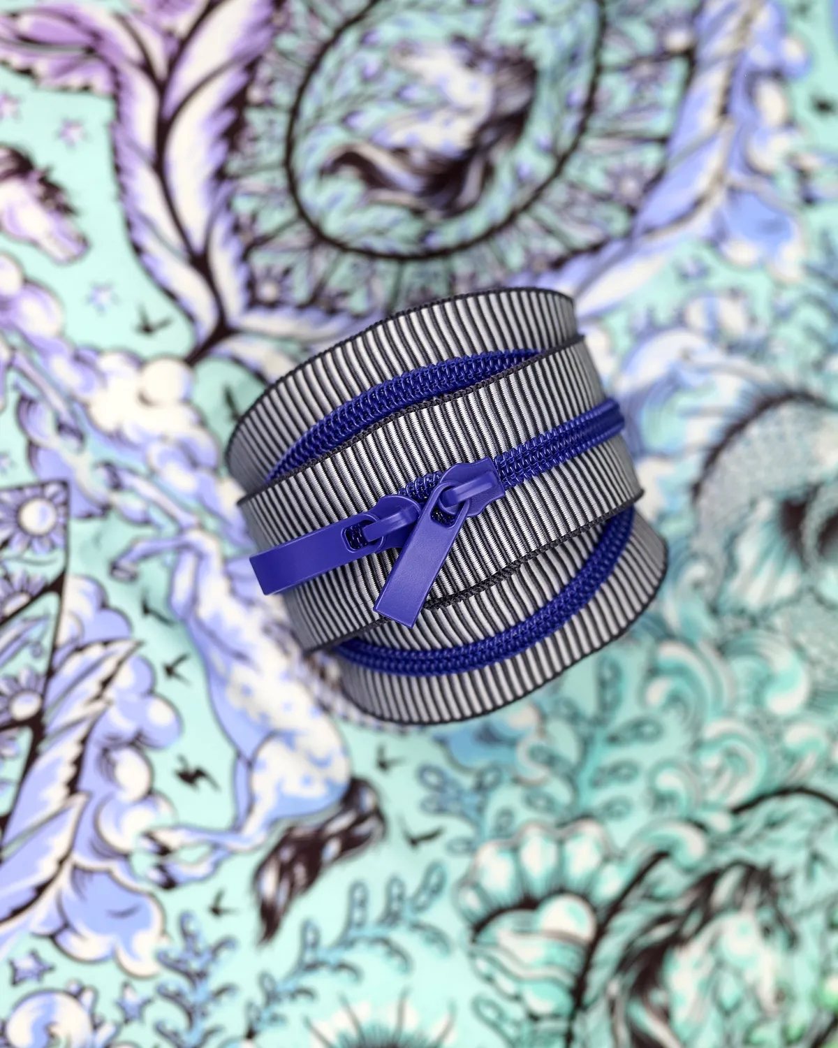 Renaissance Ribbon Blue Ember Handtaschen-Reißverschluss Nr.5