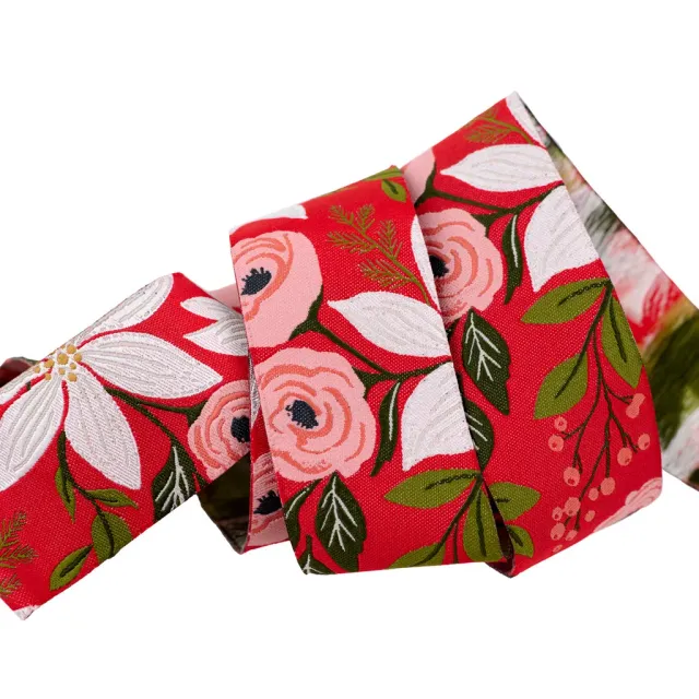 Renaissance Ribbon Berry and Pine Poinsettia Party Schmuckband 38mm 1 Yard