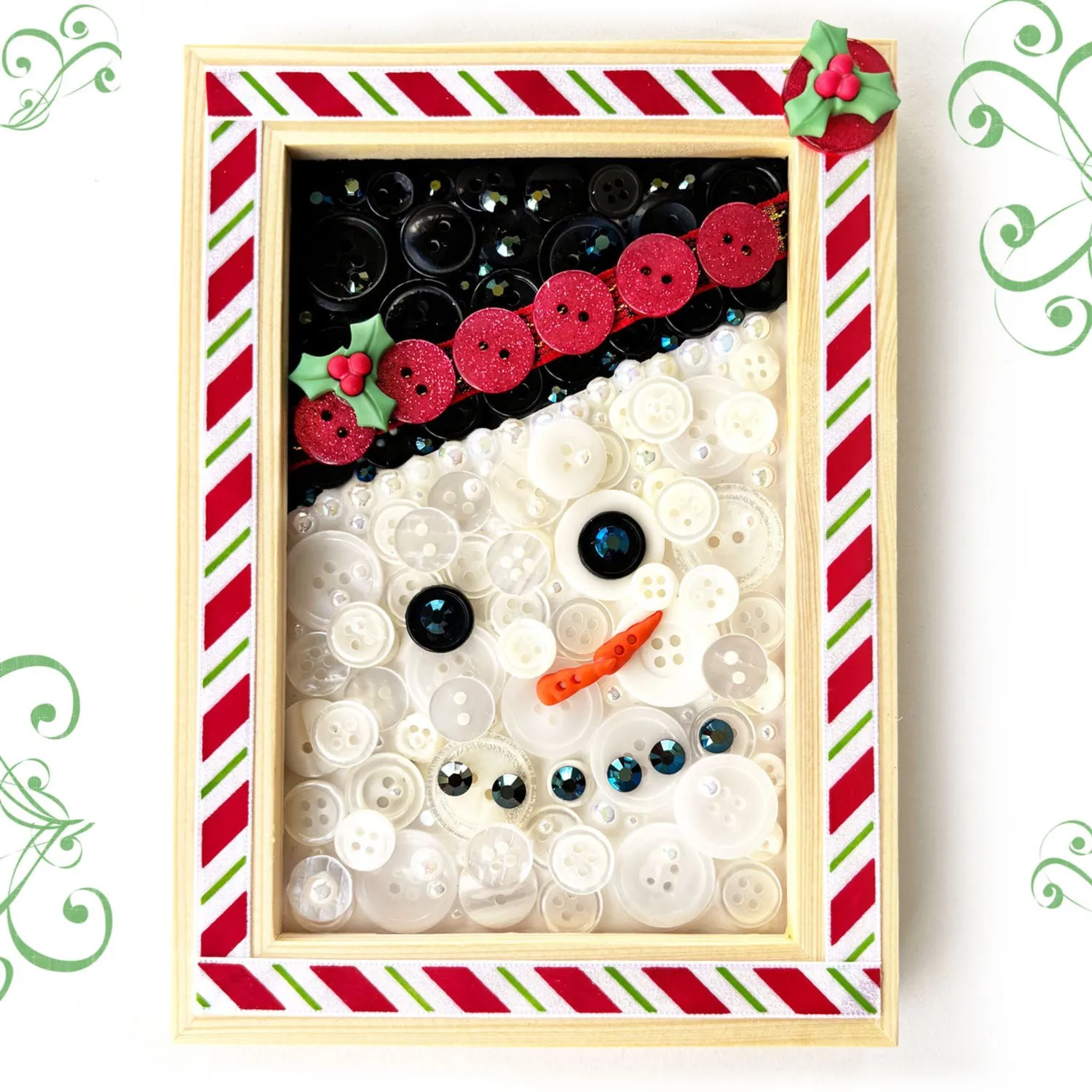 Buttons Galore Snowman Frame Bastelset Schneemann 5x7