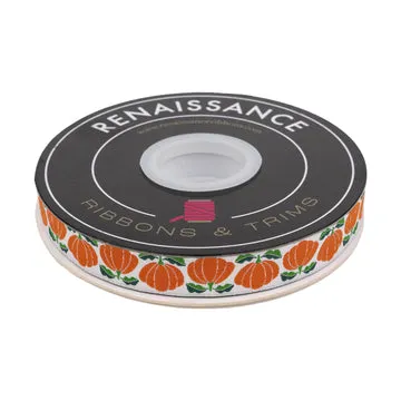 Renaissance Ribbon In the Vegetable Garden Pumpkins Band 5/8 Zoll 1 Yard Polyester