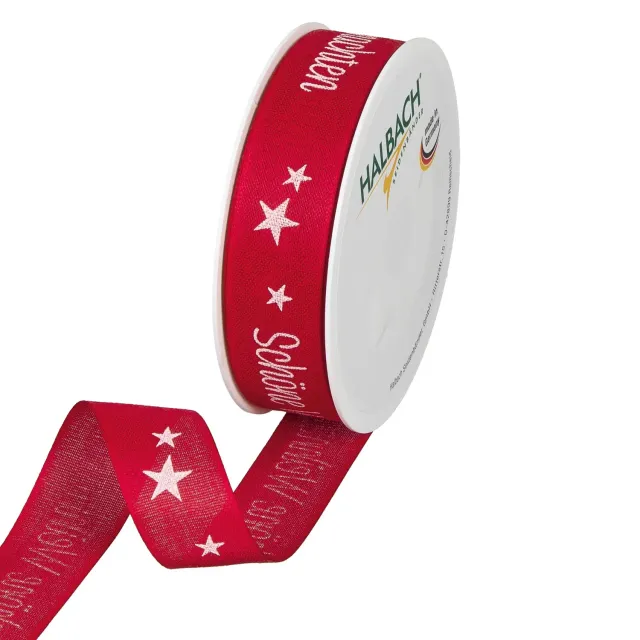 Halbach Weihnachtsband Schöne Weihnachten 25 mm x 18 m Geschenkband
