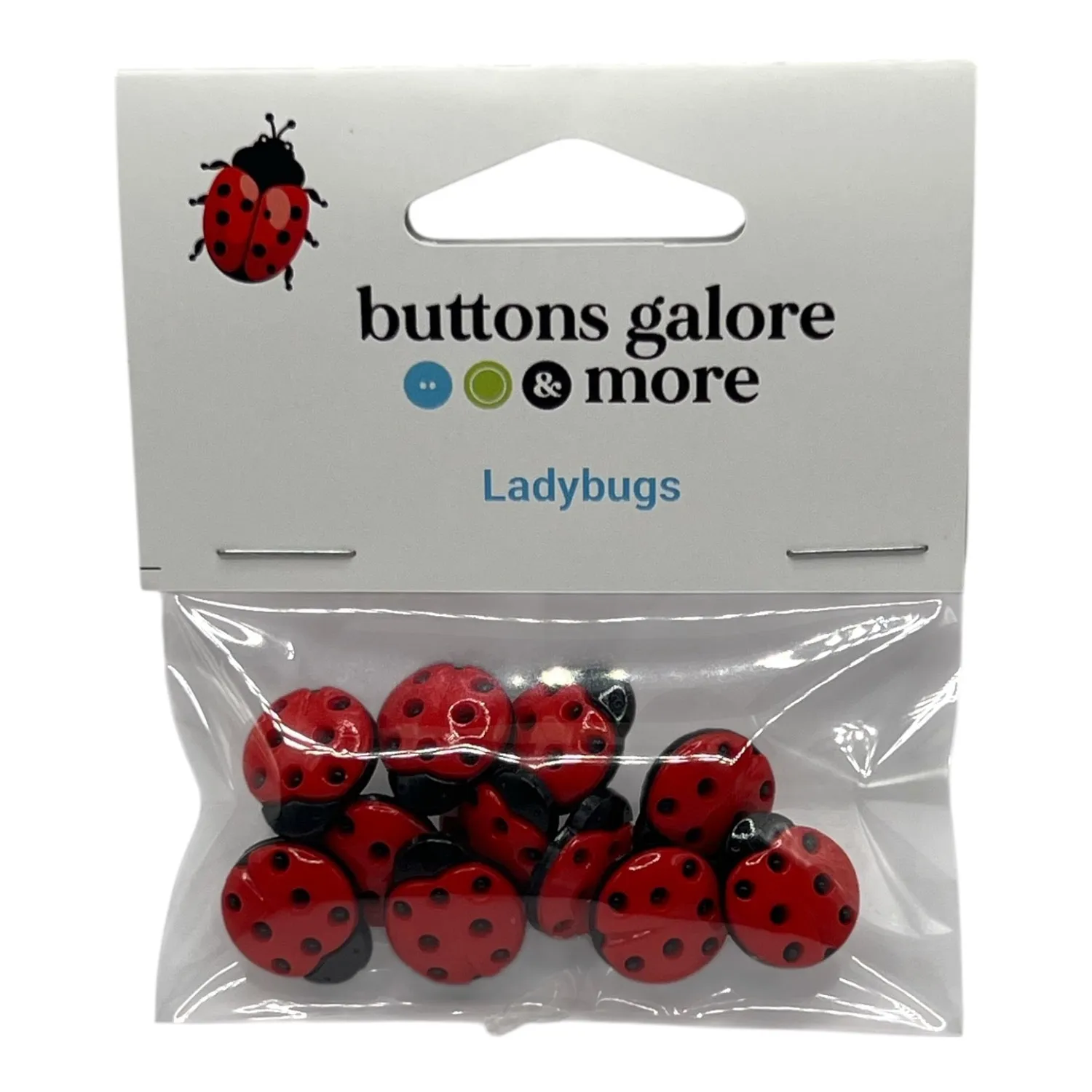Buttons Galore Ladybug Marienkäferknöpfe 10 Stück 16 mm waschbar