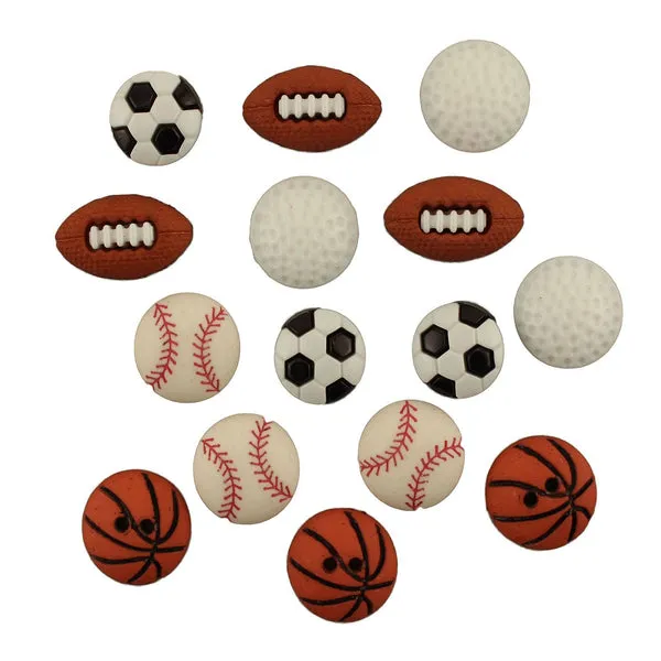 Buttons Galore Lets Play Ball Sportknöpfe 10 Stk