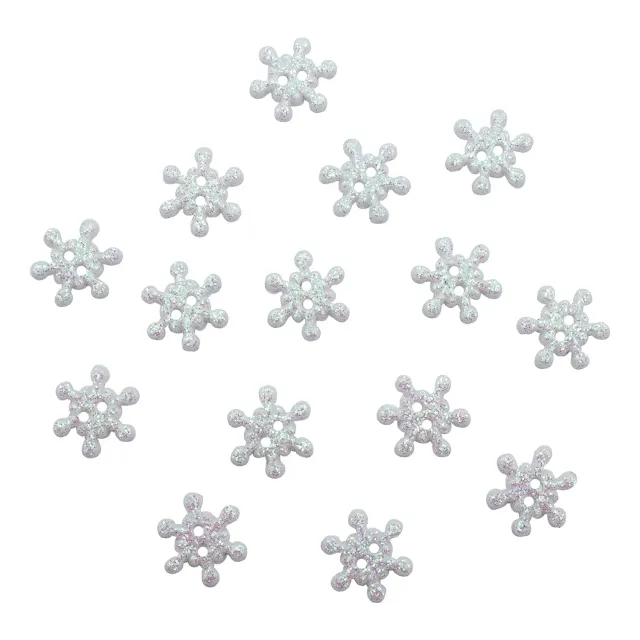 Buttons Galore Winter Shimmer Nähknöpfe 16 St Schneeflocke Glitzer