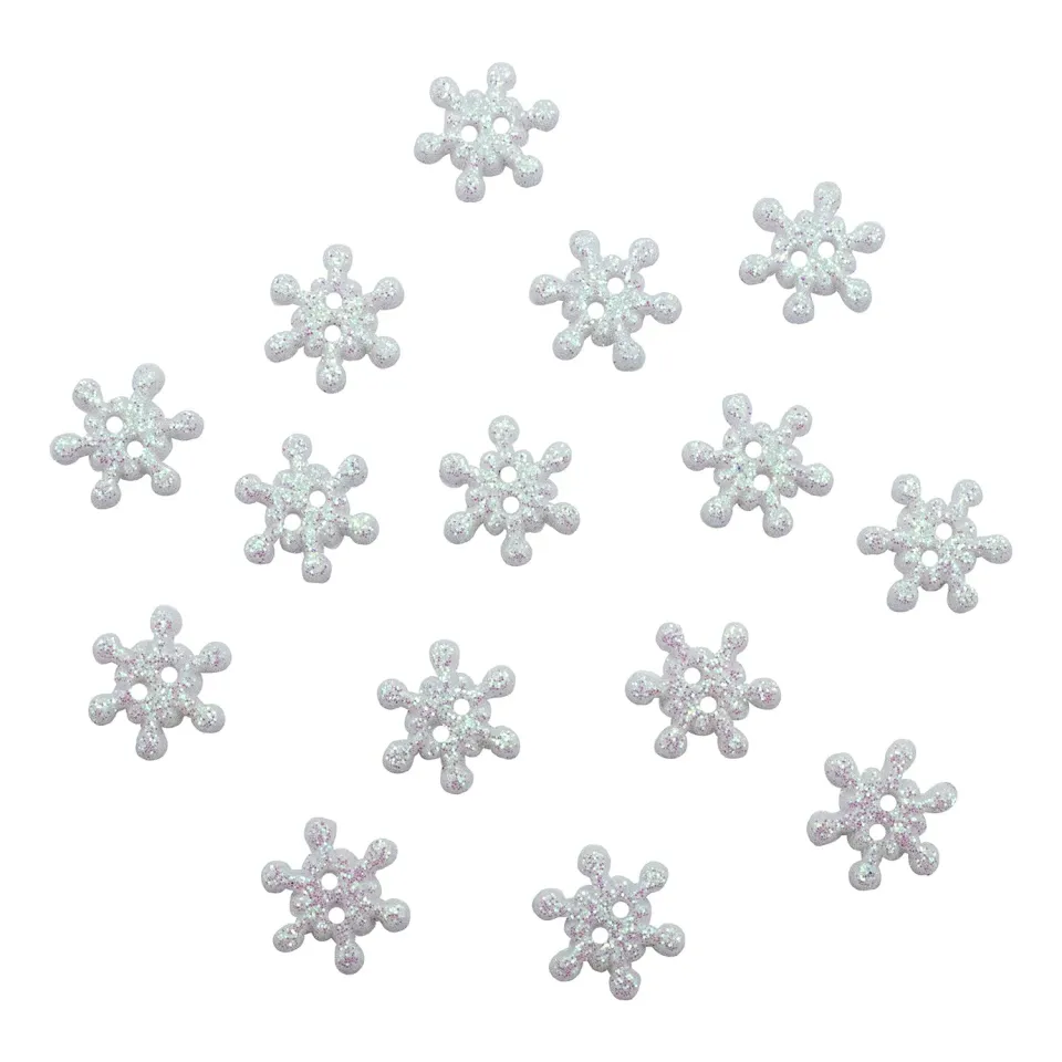 Buttons Galore Winter Shimmer Nähknöpfe 16 St Schneeflocke Glitzer