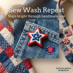 Buttons Galore Patriotic Knopfmix 120 Stück rot-weiß-blau