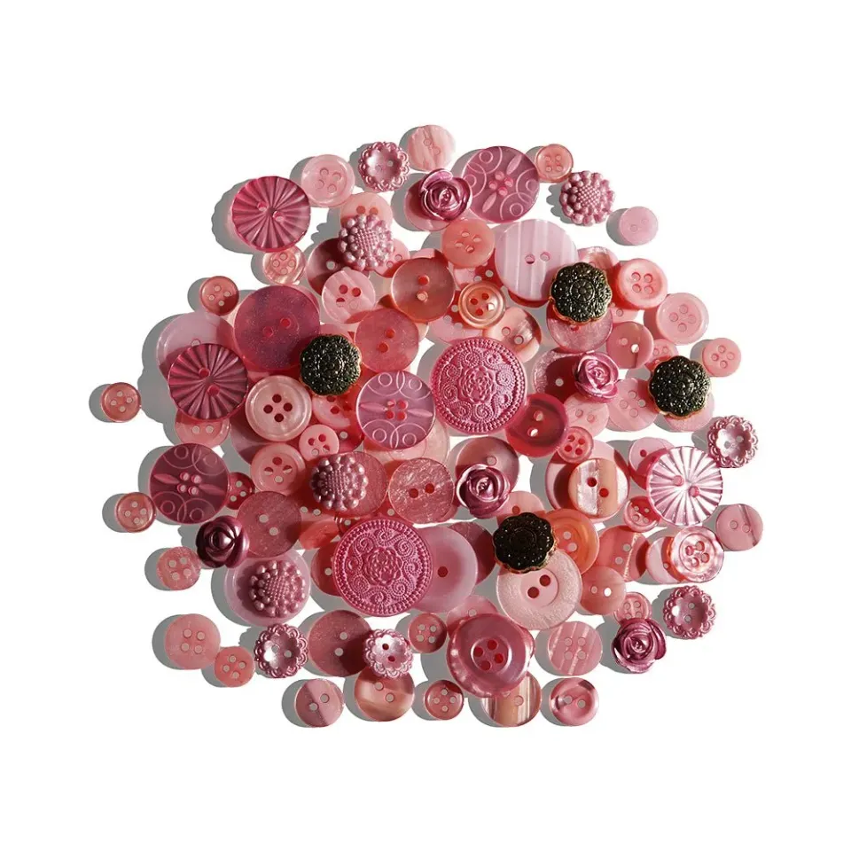 Buttons Galore Treasure Box Tea Rose Knöpfe 100er rosa