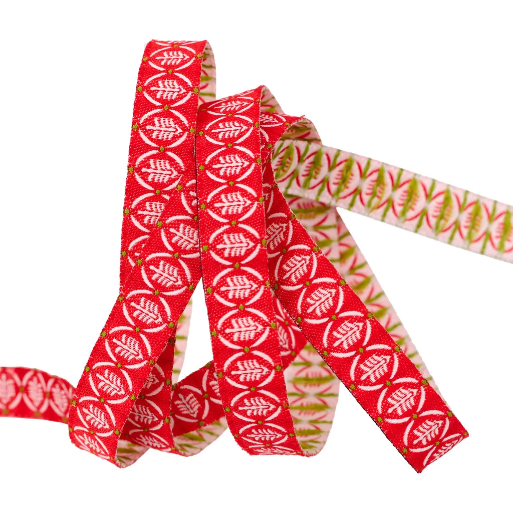 Renaissance Ribbon Buon Natale Yuletide Pines Band 1 Yard