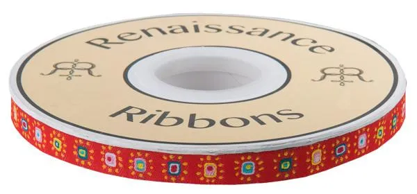 Renaissance Ribbon Mini Suns Rot Schmuckband 10mm 1m
