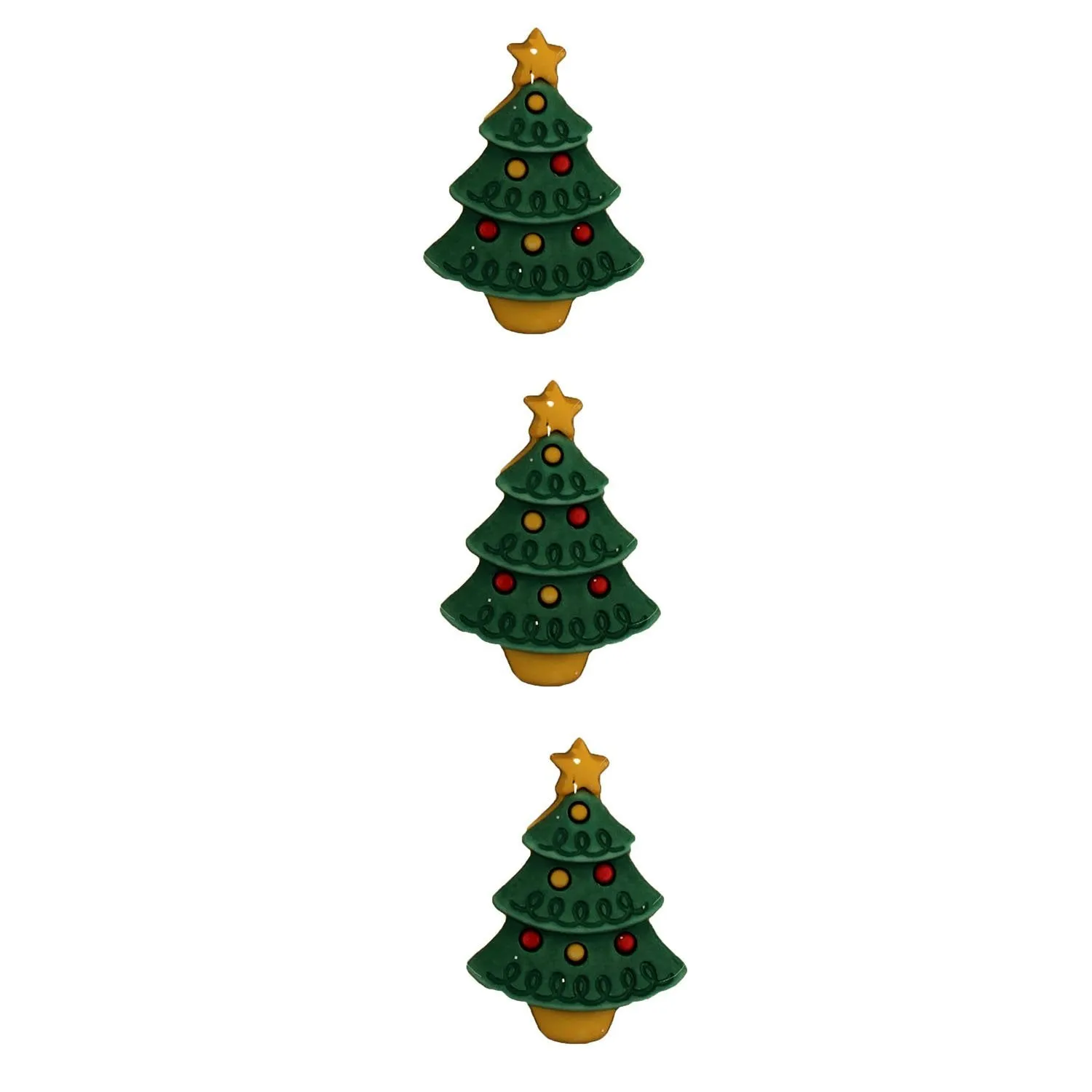 Buttons Galore Christmas Trees Tannen-Knöpfe 3 St 25 mm