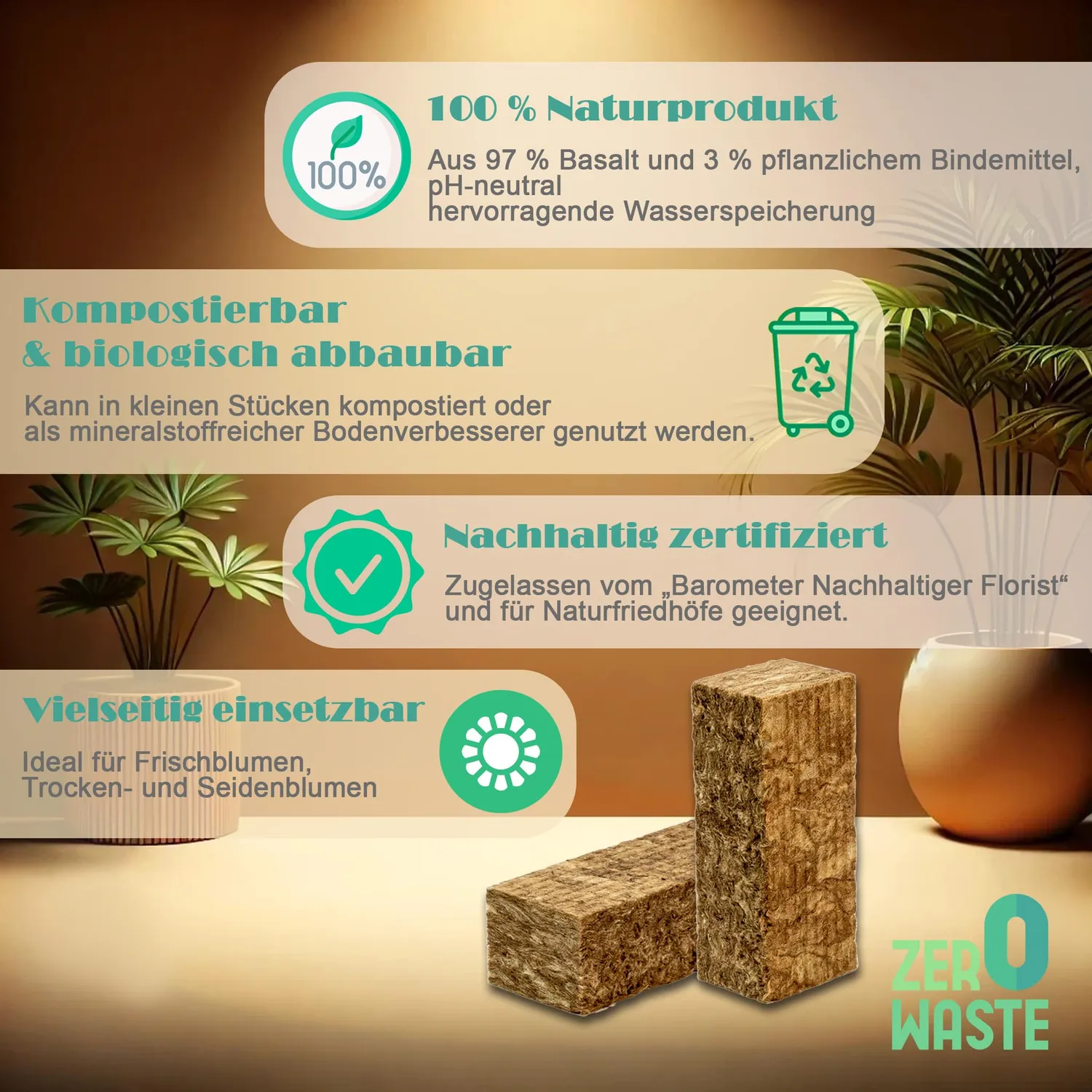 Creativery Steckziegel natur kompostierbar