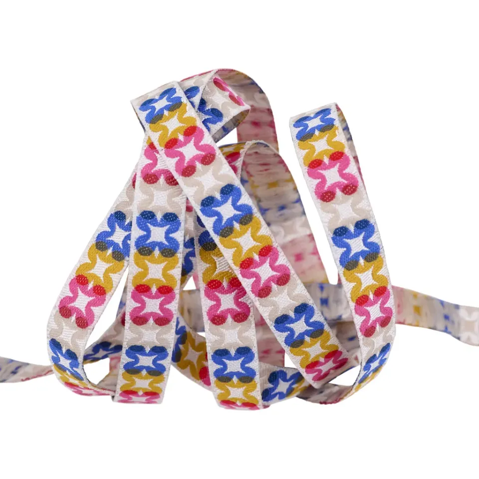 Renaissance Ribbon Woodland Park Flower Plaid Webband 10 mm 1 Yard