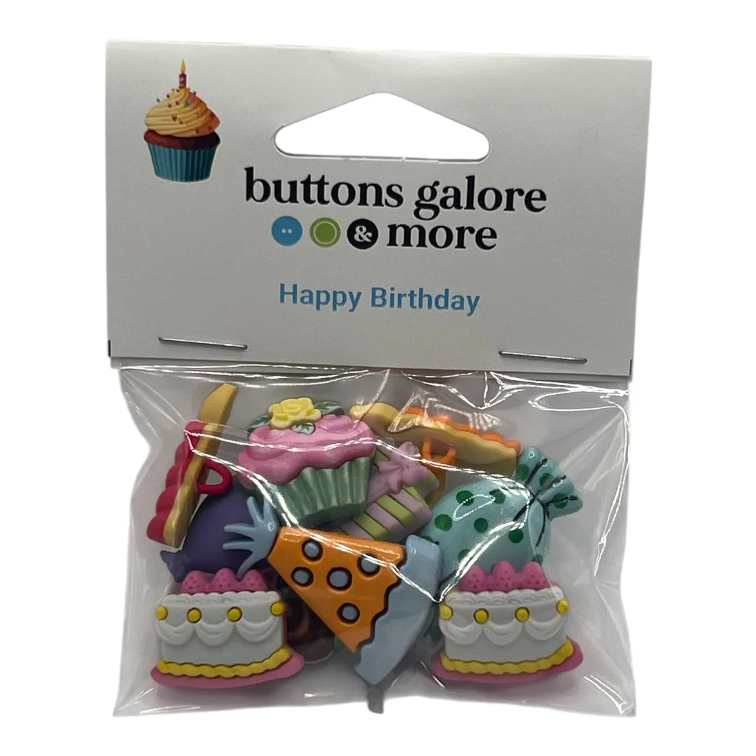Buttons Galore Happy Birthday Knöpfe Mix 11 Stück