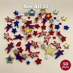 Buttons Galore Patriotic Star Sternknöpfe rot-weiß-blau 50 Stk