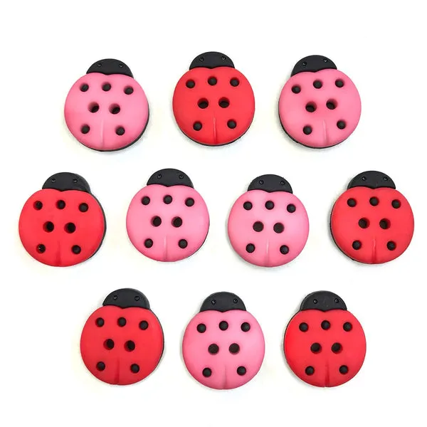 Buttons Galore Lucky Ladybugs Knöpfe 10 Stück