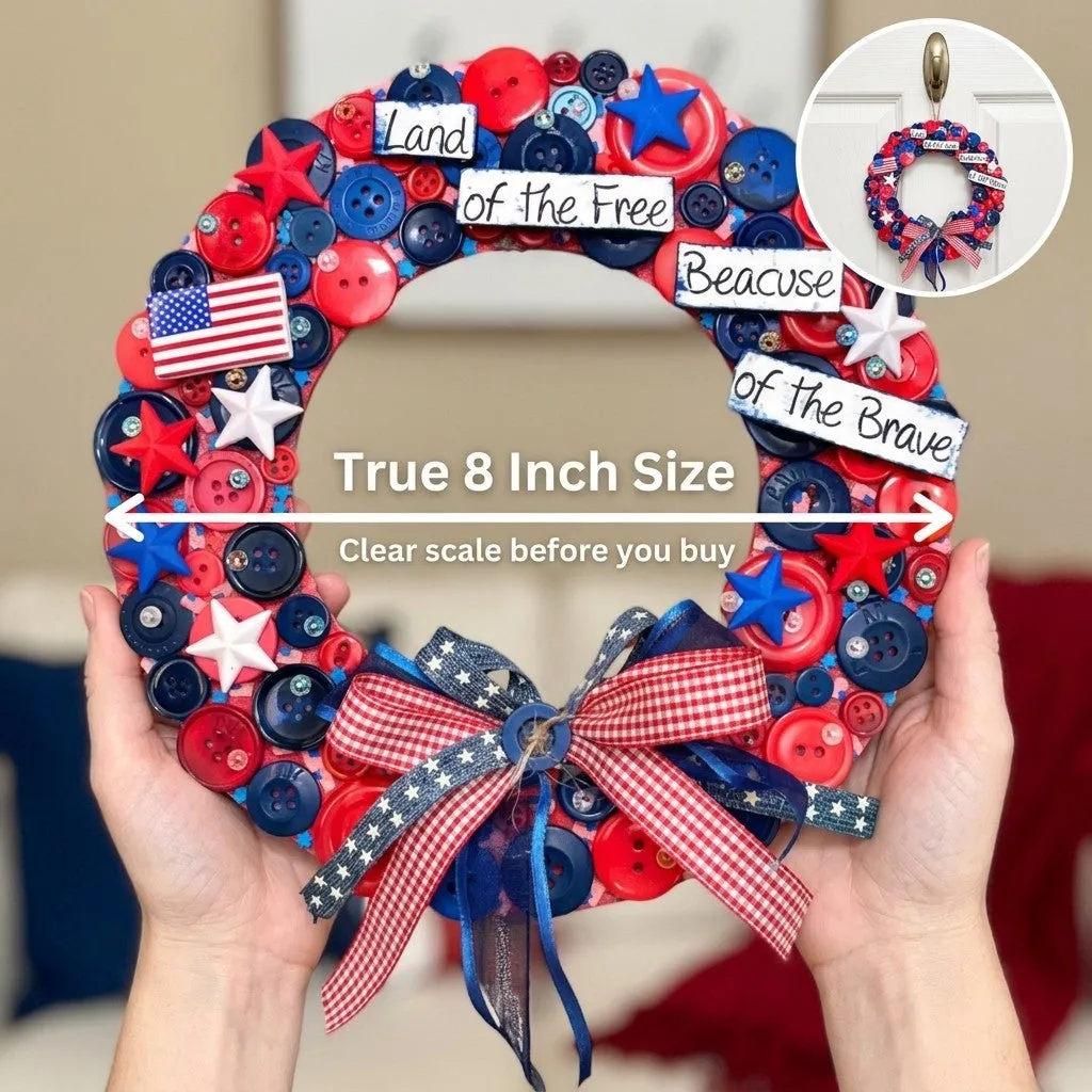 Buttons Galore Patriotic Wreath Bastelset Kranz 20 cm