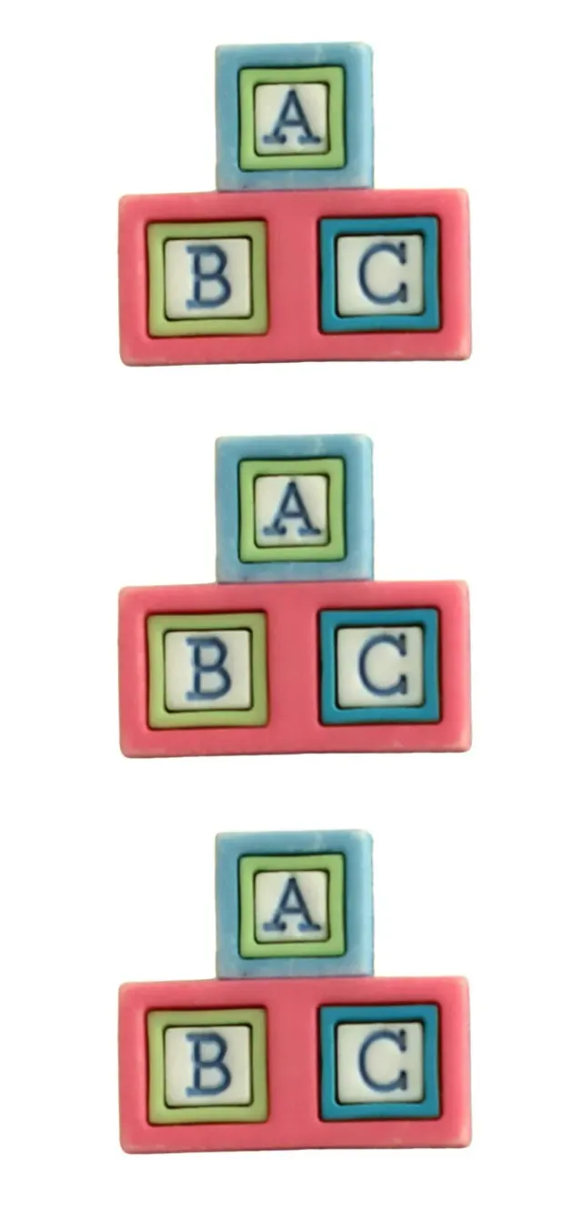Buttons Galore Baby Hugs Baby Blocks Knöpfe 3 Stück