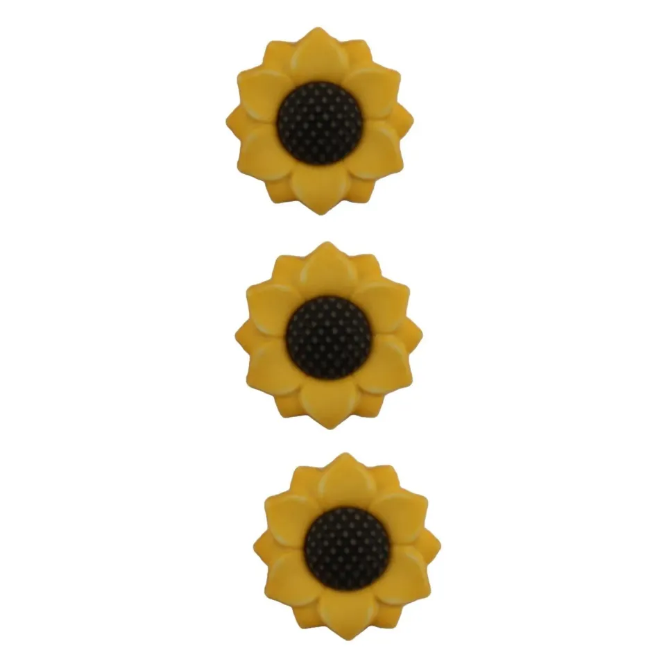 Buttons Galore Fall Friends Sunflowers 3D Knöpfe 3 Stück