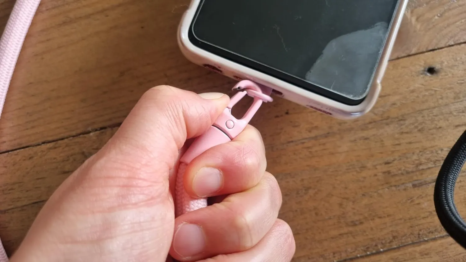 MORSUNBELA Handykette Kurz Handgelenk Rosa 2 Stück