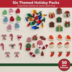 Buttons Galore Christmas Craft Buttons Knöpfe 50+ Stück 3D