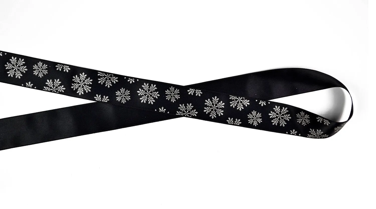 Creativery Satinband Schneeflocken 25 mm
