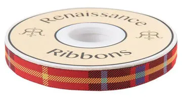 Renaissance Ribbon Red Woven Plaid Webband 1 Yard gewebt