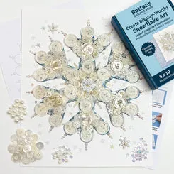 Buttons Galore Snowflake Canvas Bastelset 20x25cm weiß