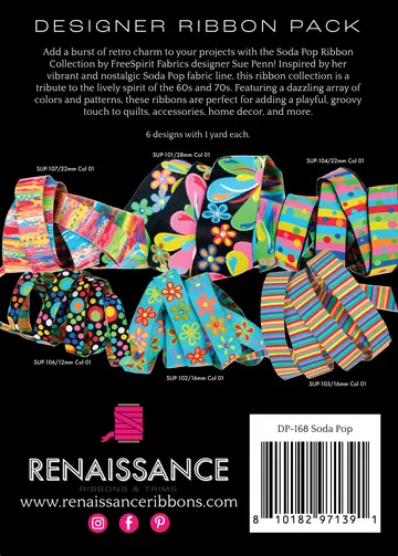 Renaissance Ribbon Soda Pop Designer Pack Webband 6x1 Yard bunt