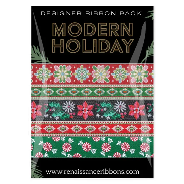 Renaissance Ribbon Modern Holiday Designer Pack Bänder-Set 5x2 Yards