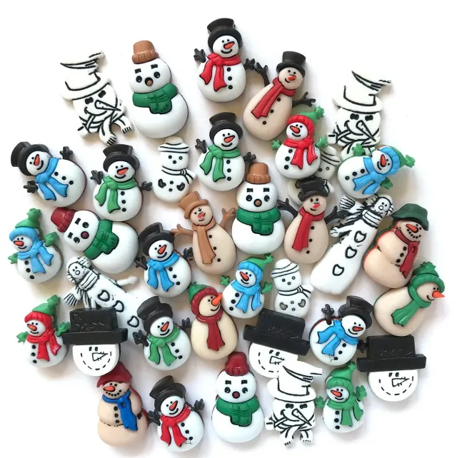 Buttons Galore Schneemann Nähknöpfe 100 Stück Winter