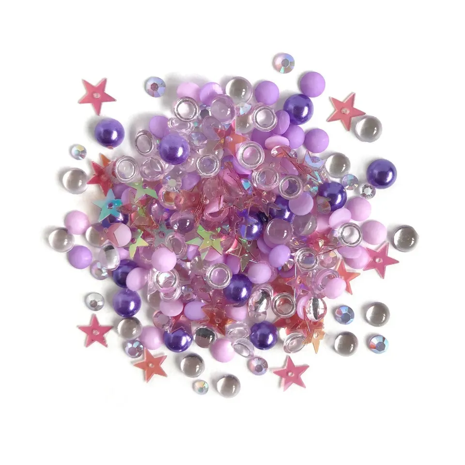 Buttons Galore Sparkletz Jellyfish Schmuckstein-Mix lila 10g