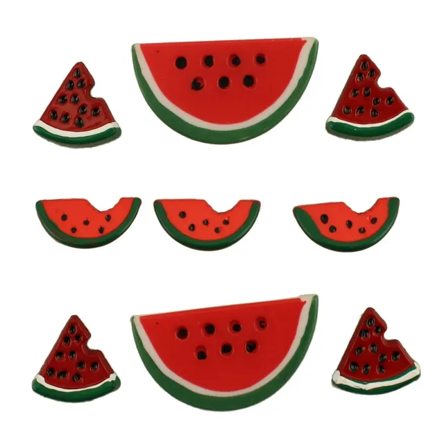 Buttons Galore Food Collection Watermelon Nähknöpfe 8 Stück Ösen