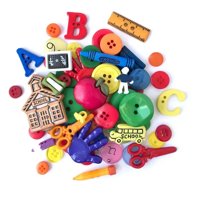 Buttons Galore School Value Pack Nähknöpfe 50er Schule